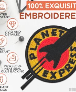 Futurama Backpack Patches for Girls - BURIUS Planet Express Shirt Patches Iron on or Sew on Patches for Clothing - Cotton Patches for Clothes Tactical Clothing Patch Applique Patches for Backpacks 23 81phvxwQzwL