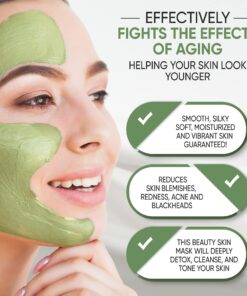 Green Tea Matcha Facial Mud Mask, Removes Blackheads, Reduces Wrinkles, Nourishing, Moisturizing, Improves Overall Complexion, Best Antioxidant, Younger Looking Skin, All Skin Face Types 26 81piN8V2yFL
