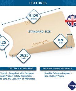 Jamm Door Stopper | Door Stop Wedge Holds Doors Open in Both Directions | Premium Non Rubber Non Slip Hardware | Standard Size | Honey Beige - 1 Pack 12 81pis8pv5zL