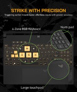 ASUS TUF Gaming Laptop 2023 Newest, 15.6" FHD 144Hz Display, 12th Gen Intel Core i7-12700H Processor, NVIDIA GeForce RTX 4070, 16GB RAM, 1TB SSD, Backlit Keyboard, Wifi6, Bluetooth, Windows 11 Home 16GB RAM | 1TB SSD 14 81pjO9Iw9L