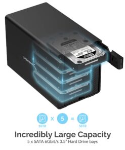 SABRENT USB 3.2 5 Bay 3.5" SATA Hard Drive Tray Less Docking Station (DS-SC5B) 27 81pjhaZHdoL