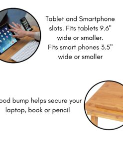 Sofia + Sam Multi Tasking Lap Desk with Adjustable Tilt Surface | Mouse Pad | Fits Laptops Up to 15" | Tablets Up to 9.6" | Smart Phones Up to 3.5" | Natural | | Computer Lap Tray 29 81plIqbkVKL