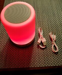 Elecstars Touch Bedside Lamp - with Bluetooth Speaker, Dimmable Color Night Light, Outdoor Table Lamp with Smart Touch Control, Best Gift for Men Women Teens Kids Children Sleeping Aid 70 81plggqWwbL