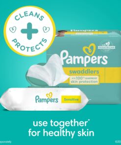 Pampers Sensitive Baby Wipes - Baby Wipes Combo, 84 Count (Pack of 12), Water Based, Hypoallergenic and Unscented (Packaging May Vary) 84 Count (Pack of 12) 21 81pmFW7dkAL 1