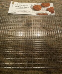 Ultra Cuisine Heavy Duty Cooling Rack for Cooking and Baking - 100% Stainless Steel Baking Rack & Wire Cooling Rack - Cookie Cooling Racks for Baking - Food Safe - Fits Half Sheet Pans - 11.5" x 16.5" 11.5" x 16.5" 1-Pack (Most Popular) 49 81pnFKkg6VL