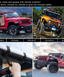 4 x Roll Bar Grab Handles Grip Handle for Jeep Wrangler YJ TJ JK JKU JL JLU Sports Sahara Freedom Rubicon X & Unlimited 1955-2024 (Black) Black 23 81ppNPdg18L 1