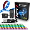 OPT7 Aura Interior Car Lights with Remote Control, Color Change, Music Sync Inside Ambient Lighting Kit, LED Lights for Car Truck Under Dash Accessories, Charger Adapter 12V, 6pc Single Row LED Strip RGB 61 81ppeU82R L