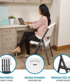 Lifetime 22804 Classic Commercial Folding Chair, White Granite, 1-pack 11 81ppwd9BML