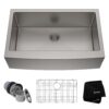 Kraus KHF200-33 Standart PRO Stainless Steel Sink 33 inch Farmhouse Apron Single Bowl 16 gauge Rounded Apronfront 43 81prkvRno L