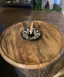 Luna Sundara Authentic Peru Pottery Palo Santo Stick Holder and Incense Holder Includes 5 Palo Santo Sticks Handmade Ceramic Smudge Bowl Sage Holder Palo Santo Holder (Black and White) Black and White 46 81ptSptB7nL