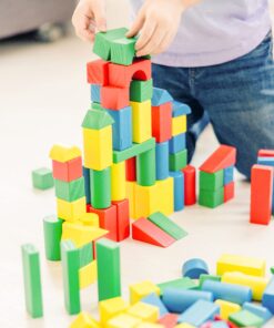 Melissa & Doug Wooden Building Block Set - 200 Blocks in 4 Colors and 9 Shapes 18 81ptW0TD JL