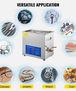 VEVOR Commercial Ultrasonic Cleaner 6L Professional Ultrasonic Cleaner 40kHz with Digital Timer&Heater 110V Excellent Cleaning Machine for Watch Instruments Industrial Parts Excellent Cleaner Solution 48 81pvGHM DzL 1