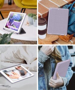 Soke iPad 6th/5th Generation Case with Pencil Holder, Smart iPad 9.7 inch Cases Trifold Stand with Shockproof Soft TPU Back Cover and Auto Sleep/Wake Function for Apple iPad 2018/2017, Violet 54 81pwnMKlE L