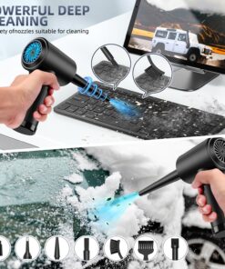 ZARIMI Compressed air Duster - Keyboard Cleaner for Office no Canned Reusable Good Replacement Can Electric 91000RPM Cordless air Duster pc 7600mAh -pc Cleaning-air Blower-car dusters-Electric 42 81pwpzeF3L