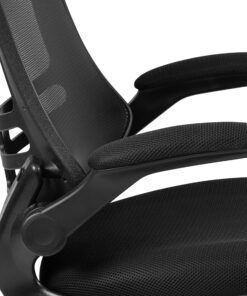 Flash Furniture Kelista Mid-Back Swivel Office Chair with Adjustable Lumbar Support and Seat Height, Ergonomic Mesh Desk Chair with Flip-Up Armrests, Black Black Mesh Set of 1 43 81py9WoMmUL