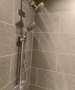 Ana Bath 5-Inch Anti-Clog High Pressure LARGE Dual Shower Head with Handheld Spray - 5 Unique Spray Modes/BRASS CONNECTOR/5 Ft Stainless Steel Hose/Spot Resist Brushed Nickel 39 81pyrUH3ObL