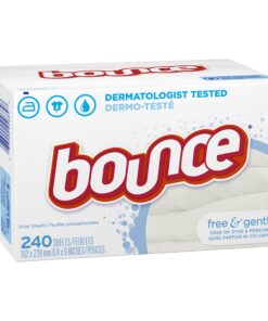Bounce Free & Gentle Dryer Sheets, 240 Sheets, Unscented Fabric Softener Sheets, Hypoallergenic and Dermatologist Tested 26 81pzBUSaJwL 1