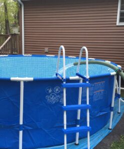 Intex 15ft X 48in Metal Frame Pool Set with Filter Pump, Ladder, Ground Cloth & Pool Cover 15-Feet by 48-inch 27 81q cWxAnxL