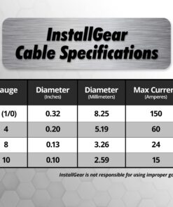 InstallGear 8 Gauge Amp Power Wire (25ft) Copper Clad Aluminum CAA - Automotive Wire, Car Amplifier Power & Ground Cable, Battery Cable, Car Audio Speaker Stereo, RV Trailer Wiring Welding Cable 8ga 25ft - Red 14 81q0RT5yBuL 1