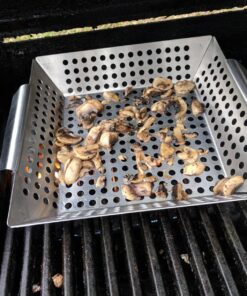 Grillaholics Grill Basket for Outdoor Grill - Durable Premium Stainless Steel Vegetable Grill Basket - XL Family Size BBQ Grill Basket - Perfect Grilling Accessories for Veggies, Fish, Shrimp & Kebabs 35 81q21Du1KAL