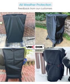 Unicook 40 Inch Smoker Cover for Masterbuilt, Electric Smoker Cover Heavy Duty Waterproof, Square Vertical Smoker Grill Cover Fade and UV Resistant, 23" W x 17" D x 39" H, Black 23”W x 17”D x 39”H 30 81q21xMJjlL