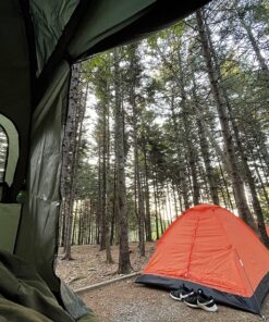 Outsunny Multifunctional Folding Camping Cots for Adults, Elevated Tent with Sleeping Bag, Thick Air Mattress Pad, Portable Single Sleeping Cot Camping Bed 33 81q2eZMm1zL