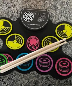 Miortior Electronic Drum Set, 10 Pads Roll-up Drum Practice Pad with Drum Pedals & Drum Sticks, Portable Drum Pad Machine Built-in Speaker with Headphone Jack, Great Christmas & Birthday Gift for Kids 31 81q36TJaBhL