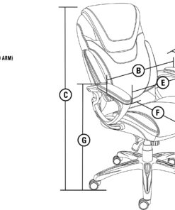 Alternative view of Serta AIR Health and Wellness Executive Office Chair High Back Ergonomic for Lumbar Support Task Swivel, Bonded Leather, Light Gray