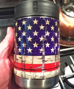 WraptorSkinz Patriotic Skin Wrap for Yeti Rambler Colster and RTIC Can (Cooler NOT Included) by Red, White Blue Distressed 8 81q6em8Lw2L