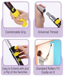 Bates- Extension Pole, 1.4 to 3 Ft Pole, Telescoping Pole, Paint Pole, Extendable Pole, Paint Roller Extension Pole, Painters Pole, Extension Handle, Telescoping Handle, Telescoping Paint Roller Pole 24 81q7UNlkMTL