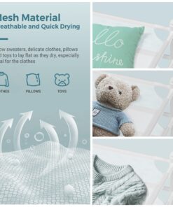 STORAGE MANIAC Sweater Drying Rack, Mesh Clothes Drying Rack, Stackable Laundry Drying Rack, Lay Flat Dryer for Delicates, Portable Dry Rack for Indoor or Outdoor, White, 2-Pack 19 81q7jmAinWL