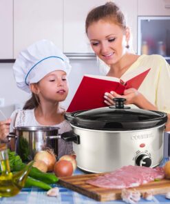 Courant Oval Slow Cooker Crock, with Easy Options 3.5 Quart Dishwasher Safe Pot, Stainless Steel Oval Slow Cooker with 3.5 Quart Crock 14 81q8LIDGhuL