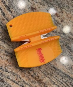 Smith's CCKS 2-Step Knife Sharpener - Yellow - 2-Step Preset Coarse & Fine Slots - Outdoor Handheld Knife Sharpener - Fishing, Hunting, Fillet, Pocket Knives - Compact Plastic Portable Keychain Tool 31 81q8ukdsSzL