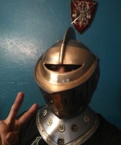 Alternative view of Deco 89 Armor Helmet European Bascinet Golden Knight Helmet