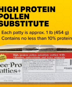 Mann Lake Bee-Pro Patties with Pro Health, Ready-to-Feed High Protein Pollen Substitute, Beekeeping Supplies, 10 lb 10 Pound (Pack of 1) 23 81q9JEm1ZZL