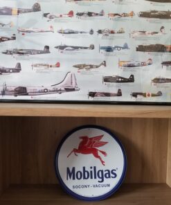 Signs 4 Fun SROM Oil-Mobilgas Pegasus Round Sign, Blue 10 81q9b 5cdEL