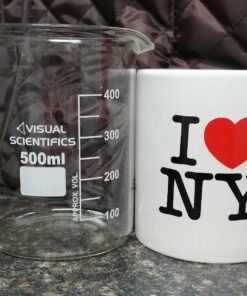 EISCO Premium Hand Crafted Beaker Mug, Thick Borosilicate 3.3 Glass, 16.9oz (500mL) Capacity - Large Size - Pint Glass or Coffee Mug Sized 17 81q9ufSES3L