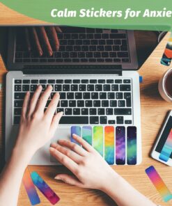 TOEMUR 72 Pieces Calm Strips Anxiety Sensory Stickers with Storage Box 2 Textured Surface Adhesives Fidget Strips for Office & Classroom Desk Relieve Adult & Teen Stress Unique Style 16 81qAHEBrVcL