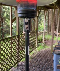 Amazon Basics 46,000 BTU Outdoor Propane Patio Heater with Wheels, Commercial & Residential, Havana Bronze, 32.1 x 32.1 x 91.3 inches (LxWxH) Powder Coated 49 81qDCZC xkL 1