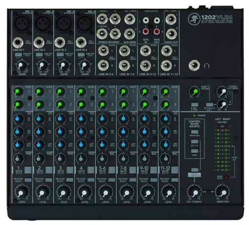 Mackie VLZ4 Series, 12-channel Mixer with Ultra-wide 60dB gain range and Onyx Mic Preamps (1202VLZ4),Gray