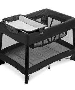 4moms Breeze Plus Portable Playard with Removable Bassinet and Baby Changing Station, Easy One-Handed Setup, from The Makers of The mamaRoo 21 81qHiH1voGS