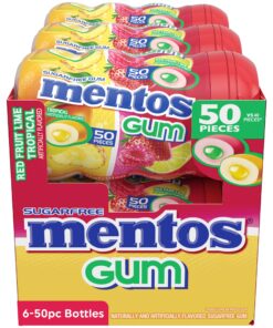 Mentos Sugar-Free Chewing Gum, Tropical, Red Fruit and Lime, Bulk, 50 Piece Bottle (Pack of 6) Tropical/ Redfruit & Lime 50 Count (Pack of 6) 8 81qIbbGjz9L
