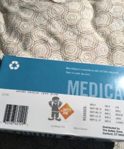 The Safety Zone GNEP-LG-1P Nitrile Exam Gloves - Medical Grade, Powder Free, Latex Rubber Free, Disposable, Non Sterile, Food Safe, Textured, Indigo Color, Convenient Dispenser Pack of 100, Size Large 29 81qJm4mOOML