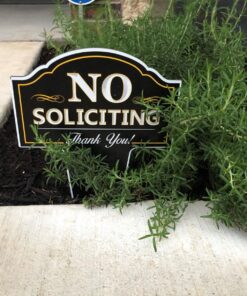 Signs Authority No Soliciting Outdoor Metal Yard Sign for Home, House and Business | Made with Heavy Duty DiBond Aluminum | Stop Solicitation, Deter Door Knockers and Bell Ringers (15"x9.5", Pack 1) No Soliciting Metal Non-Reflective 38 81qKd8YCMaL
