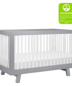 Alternative view of Babyletto Hudson 3-in-1 Convertible Crib with Toddler Bed Conversion Kit in Grey and White, Greenguard Gold Certified