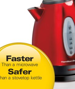 Alternative view of Hamilton Beach Electric Tea Kettle, Water Boiler & Heater, 1.7 Liter, Cordless Serving, 1500 Watts for Fast Boiling, Auto-Shutoff and Boil-Dry Protection, Red (40885) 1.7 L