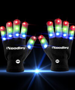 The Noodley LED Light Up Gloves for Kids Toys Games Outdoor Boy Girl Glow Dark Costume Autistic Child Teen Adult Sizes Black Small 29 81qMK5xaNqL