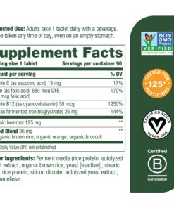 MegaFood Blood Builder - Iron Supplement Clinically Shown to Increase Iron Levels without Side Effects - Iron Supplement for Women with Vitamin C, Vitamin B12 and Folic Acid - Vegan - 90 Tabs 90 Count (Pack of 1) Standard Packaging 23 81qO2Nr72xL