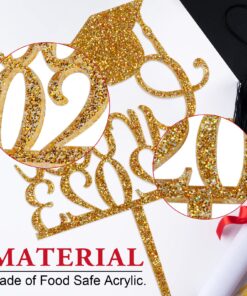 Grad 2023 Cake Topper Graduation Cake Topper Grad Party Decorations (Gold Glitter) Gold Glitter 19 81qOCPUakDL