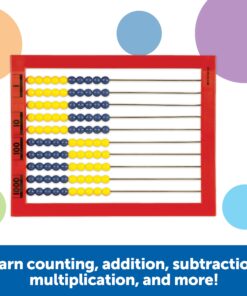 Alternative view of Learning Resources 2-Color Desktop Abacus, Red Frame, Color Coded, Math Concepts, Ages 5+
